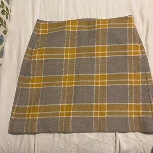 Loft Yellow Plaid Skirt - Size 8P